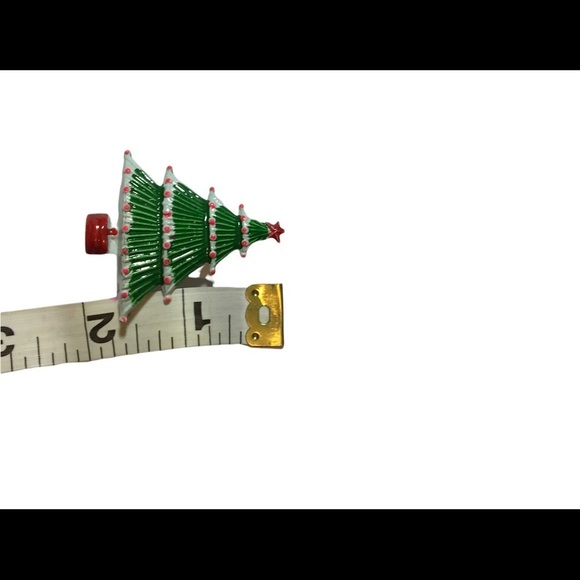 VINTAGE Christmas Tree Brooch pin green and red - Picture 5 of 6